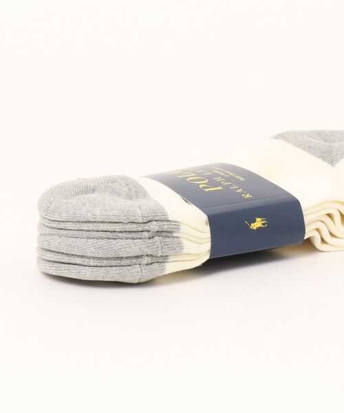 POLO RALPH LAUREN(ポロ ラルフ ローレン)の「【3足セット】POLO RALPH LAUREN メンズ 足底パイル アーチサポート ワンポイント TOPライン ショートソックス 92009611(ソックス/靴下・メンズ・オフホワイト・25-27CM)」の3枚目の写真