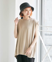 CUBE SUGAR（キューブシュガー）の「WEB限定テレコノースリーブプルオーバー（Tシャツ/カットソー）」