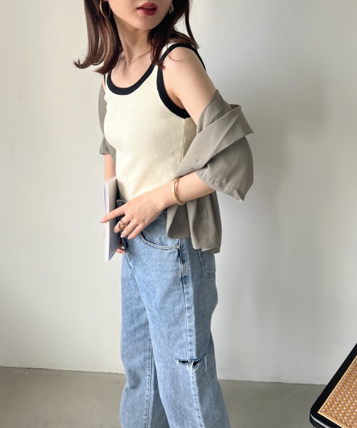CLEA(クレア)の「ボーダーアソート サマーニットリブタンクトップ(タンクトップ・レディース・ピンク/ブラック系その他/グレー系その他/ブラック/ホワイト/グリーン系その他/アイボリー・FREE)」の20枚目の写真