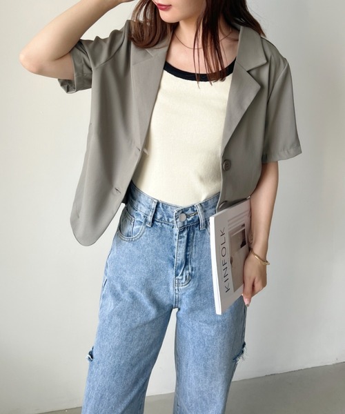 CLEA(クレア)の「ボーダーアソート サマーニットリブタンクトップ(タンクトップ・レディース・ピンク/ブラック系その他/グレー系その他/ブラック/ホワイト/グリーン系その他/アイボリー・FREE)」の19枚目の写真