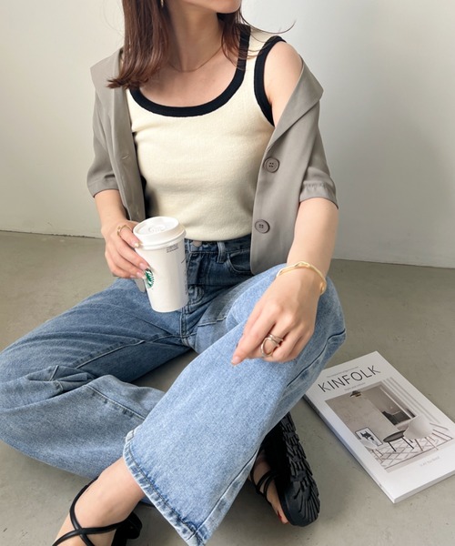 CLEA(クレア)の「ボーダーアソート サマーニットリブタンクトップ(タンクトップ・レディース・ピンク/ブラック系その他/グレー系その他/ブラック/ホワイト/グリーン系その他/アイボリー・FREE)」の22枚目の写真