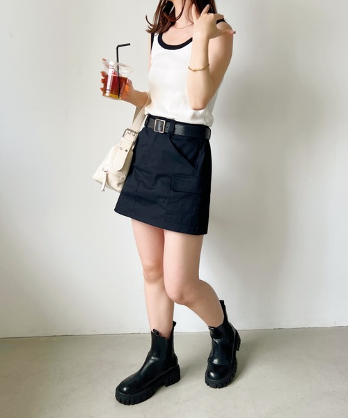 CLEA(クレア)の「ボーダーアソート サマーニットリブタンクトップ(タンクトップ・レディース・ピンク/ブラック系その他/グレー系その他/ブラック/ホワイト/グリーン系その他/アイボリー・FREE)」の12枚目の写真