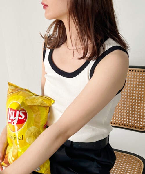 CLEA(クレア)の「ボーダーアソート サマーニットリブタンクトップ(タンクトップ・レディース・ピンク/ブラック系その他/グレー系その他/ブラック/ホワイト/グリーン系その他/アイボリー・FREE)」の8枚目の写真