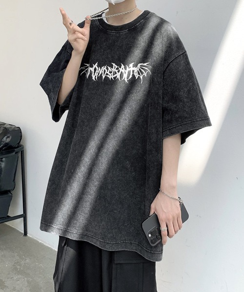 FVLMEN（フルメン）の「【FVLMEN】flower back print halfsleeve tee/フラワー バックプリント ハーフスリーブ T（Tシャツ/カットソー・メンズ・ブラック/ベージュ/ブルー・MEDIUM/LARGE/X-LARGE）」の10枚目の写真