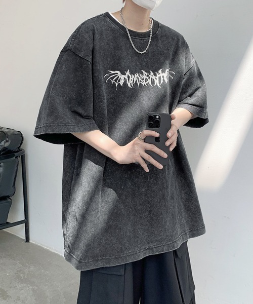 FVLMEN（フルメン）の「【FVLMEN】flower back print halfsleeve tee/フラワー バックプリント ハーフスリーブ T（Tシャツ/カットソー・メンズ・ブラック/ベージュ/ブルー・MEDIUM/LARGE/X-LARGE）」の11枚目の写真