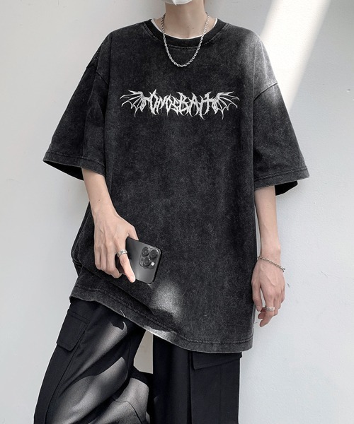 FVLMEN（フルメン）の「【FVLMEN】flower back print halfsleeve tee/フラワー バックプリント ハーフスリーブ T（Tシャツ/カットソー・メンズ・ブラック/ベージュ/ブルー・MEDIUM/LARGE/X-LARGE）」の12枚目の写真