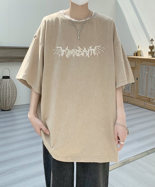 FVLMEN（フルメン）の「【FVLMEN】flower back print halfsleeve tee/フラワー バックプリント ハーフスリーブ T（Tシャツ/カットソー・メンズ・ブラック/ベージュ/ブルー・MEDIUM/LARGE/X-LARGE）」の13枚目の写真