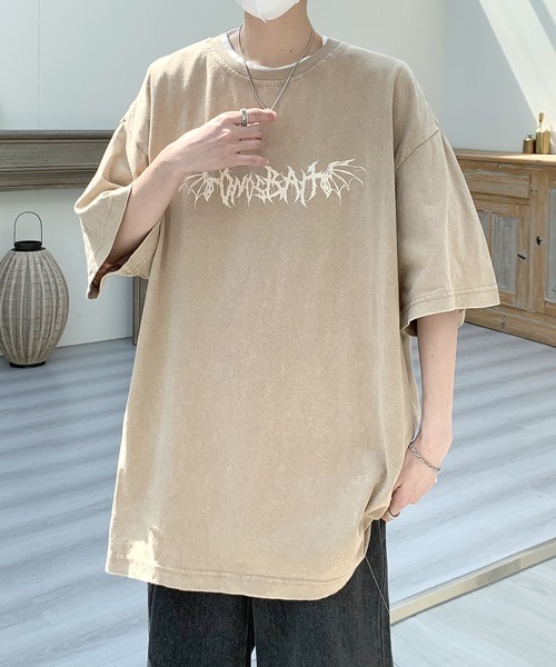 FVLMEN（フルメン）の「【FVLMEN】flower back print halfsleeve tee/フラワー バックプリント ハーフスリーブ T（Tシャツ/カットソー・メンズ・ブラック/ベージュ/ブルー・MEDIUM/LARGE/X-LARGE）」の14枚目の写真