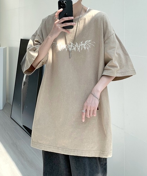 FVLMEN（フルメン）の「【FVLMEN】flower back print halfsleeve tee/フラワー バックプリント ハーフスリーブ T（Tシャツ/カットソー・メンズ・ブラック/ベージュ/ブルー・MEDIUM/LARGE/X-LARGE）」の16枚目の写真