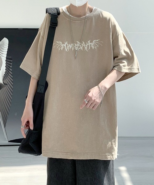 FVLMEN（フルメン）の「【FVLMEN】flower back print halfsleeve tee/フラワー バックプリント ハーフスリーブ T（Tシャツ/カットソー・メンズ・ブラック/ベージュ/ブルー・MEDIUM/LARGE/X-LARGE）」の18枚目の写真