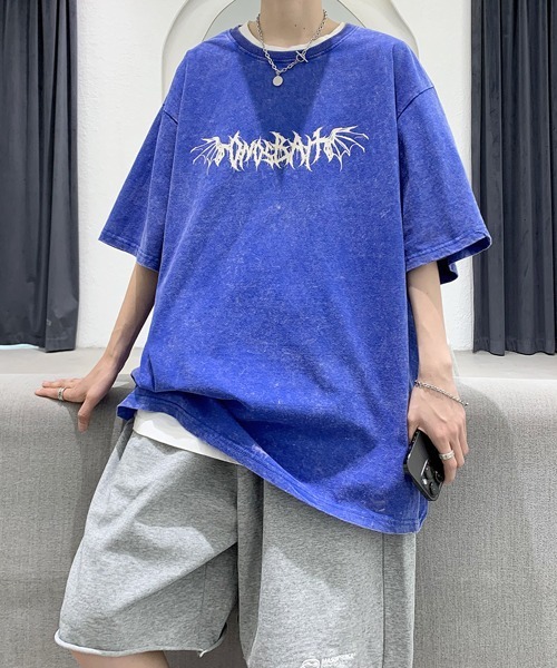 FVLMEN（フルメン）の「【FVLMEN】flower back print halfsleeve tee/フラワー バックプリント ハーフスリーブ T（Tシャツ/カットソー・メンズ・ブラック/ベージュ/ブルー・MEDIUM/LARGE/X-LARGE）」の22枚目の写真