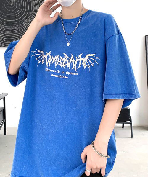 【boohoo】フラワー バック プリント Tシャツ ワンフォークロージング 1111clothing ◇水彩画風 フラワー