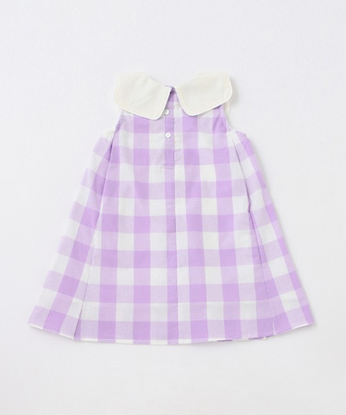 petit main（プティマイン）の「【リンク】衿つきブロックチェックワンピ(キッズ)（ワンピース・キッズ・ラベンダー/ブラック・90cm/100cm/80ｃｍ/110cm/120cm/130cm）」の7枚目の写真