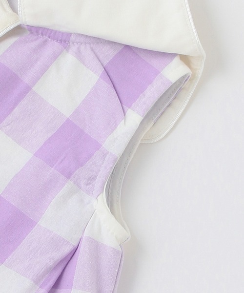 petit main（プティマイン）の「【リンク】衿つきブロックチェックワンピ(キッズ)（ワンピース・キッズ・ラベンダー/ブラック・90cm/100cm/80ｃｍ/110cm/120cm/130cm）」の9枚目の写真