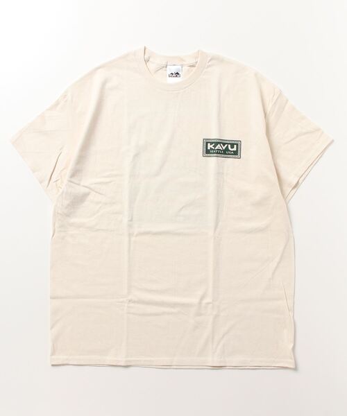 KAVU（カブー）の「KAVU/カブー スタンプTシャツ オーバーサイズ/ビッグシルエット アウトドア/キャンプ 19821851（Tシャツ/カットソー・メンズ・ホワイト×グリーン/ベージュ系その他・M/XL/L）」の5枚目の写真