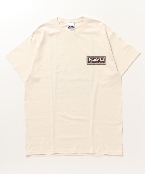 KAVU（カブー）の「KAVU/カブー スタンプTシャツ オーバーサイズ/ビッグシルエット アウトドア/キャンプ 19821851（Tシャツ/カットソー・メンズ・ホワイト×グリーン/ベージュ系その他・M/XL/L）」の6枚目の写真