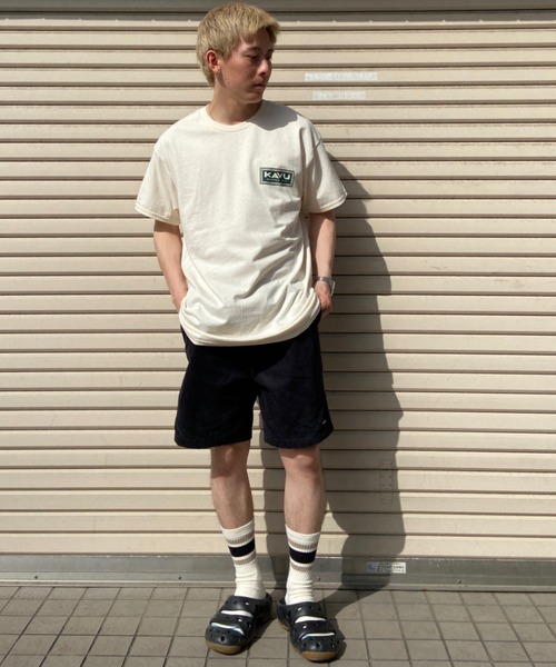 KAVU（カブー）の「KAVU/カブー スタンプTシャツ オーバーサイズ/ビッグシルエット アウトドア/キャンプ 19821851（Tシャツ/カットソー・メンズ・ホワイト×グリーン/ベージュ系その他・M/XL/L）」の11枚目の写真