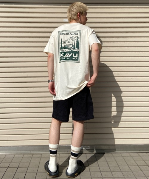 KAVU（カブー）の「KAVU/カブー スタンプTシャツ オーバーサイズ/ビッグシルエット アウトドア/キャンプ 19821851（Tシャツ/カットソー・メンズ・ホワイト×グリーン/ベージュ系その他・M/XL/L）」の12枚目の写真