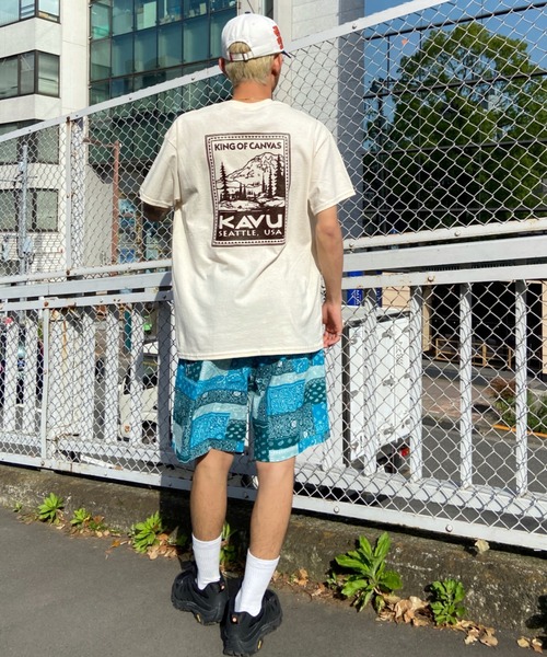 KAVU（カブー）の「KAVU/カブー スタンプTシャツ オーバーサイズ/ビッグシルエット アウトドア/キャンプ 19821851（Tシャツ/カットソー・メンズ・ホワイト×グリーン/ベージュ系その他・M/XL/L）」の20枚目の写真