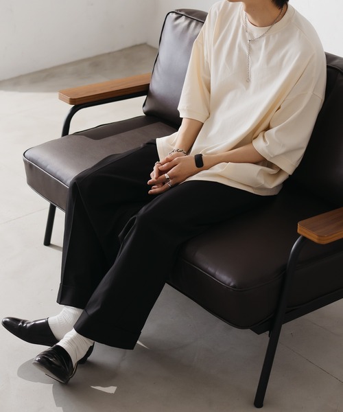 epnok（エプノック）の「タックオーバーTee（Tシャツ/カットソー・メンズ・ブラック/チャコールグレー/グレー/オフホワイト/ライトベージュ/グレイッシュブルー・SMALL/MEDIUM/LARGE）」の7枚目の写真