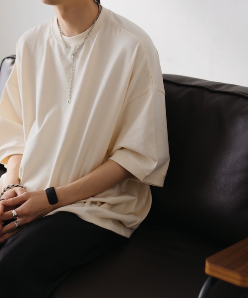 epnok（エプノック）の「タックオーバーTee（Tシャツ/カットソー・メンズ・ブラック/チャコールグレー/グレー/オフホワイト/ライトベージュ/グレイッシュブルー・SMALL/MEDIUM/LARGE）」の11枚目の写真