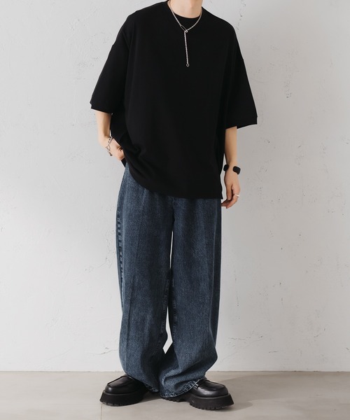 epnok（エプノック）の「タックオーバーTee（Tシャツ/カットソー・メンズ・ブラック/チャコールグレー/グレー/オフホワイト/ライトベージュ/グレイッシュブルー・SMALL/MEDIUM/LARGE）」の22枚目の写真