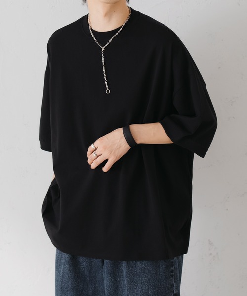 epnok（エプノック）の「タックオーバーTee（Tシャツ/カットソー・メンズ・ブラック/チャコールグレー/グレー/オフホワイト/ライトベージュ/グレイッシュブルー・SMALL/MEDIUM/LARGE）」の17枚目の写真