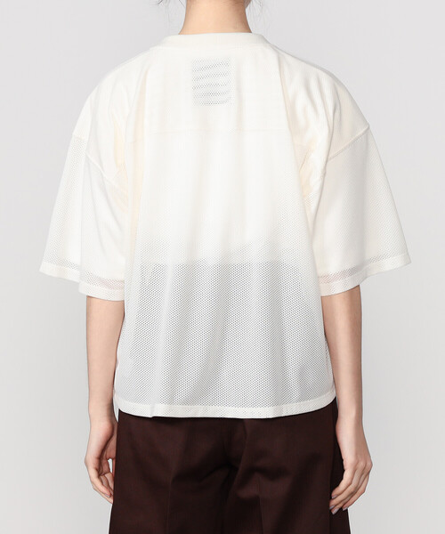 tシャツ ファブリックコンビプルオーバー レディース GYMPHLEX（ジムフレックス）の「Gymphlex | メッシュ Vネック