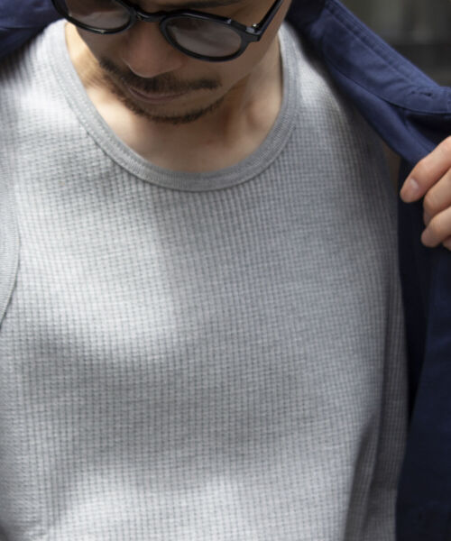 GLOSTER（グロスター）の「【GLOSTER/グロスター】T/Cサーマルタンクトップ（タンクトップ・メンズ・グレー/オフホワイト/ブラック・M/L）」の6枚目の写真