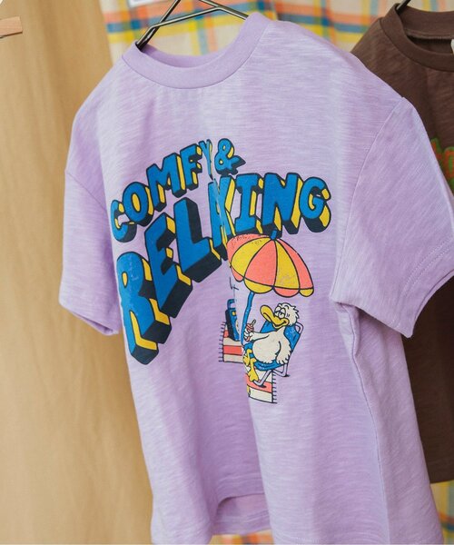 BREEZE(ブリーズ)の「ヴィンテージモチーフTシャツ(Tシャツ/カットソー・キッズ・ブラウン/イエロー/レインボー/ラベンダー・90/100/110/120/80/130/140)」の2枚目の写真