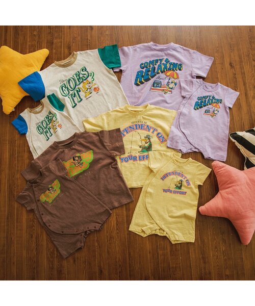 BREEZE(ブリーズ)の「ヴィンテージモチーフTシャツ(Tシャツ/カットソー・キッズ・ブラウン/イエロー/レインボー/ラベンダー・90/100/110/120/80/130/140)」の7枚目の写真