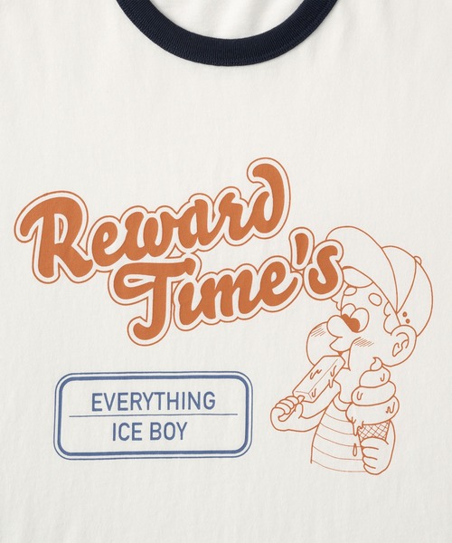 MONO-MART LADY'S(モノマートレディース)の「ユニークレトロboyグラフィックリンガーTシャツ(Tシャツ/カットソー・レディース・アイボリー/オフホワイト/オートミール/ワイン/ネイビー・FREE)」の20枚目の写真