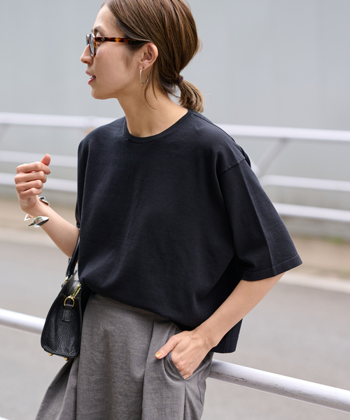 セール】ICE COTTON クロップドTOPS（ニット/セーター