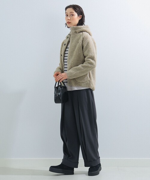 Ray BEAMS（レイビームス）の「GYMPHLEX / フード ボア ジャケット（その他アウター・レディース・シルバー/ブラック・14/16）」の9枚目の写真