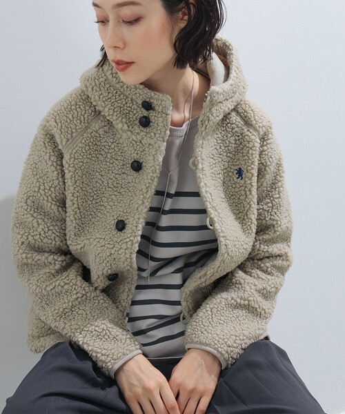 Ray BEAMS（レイビームス）の「GYMPHLEX / フード ボア ジャケット（その他アウター・レディース・シルバー/ブラック・14/16）」の8枚目の写真