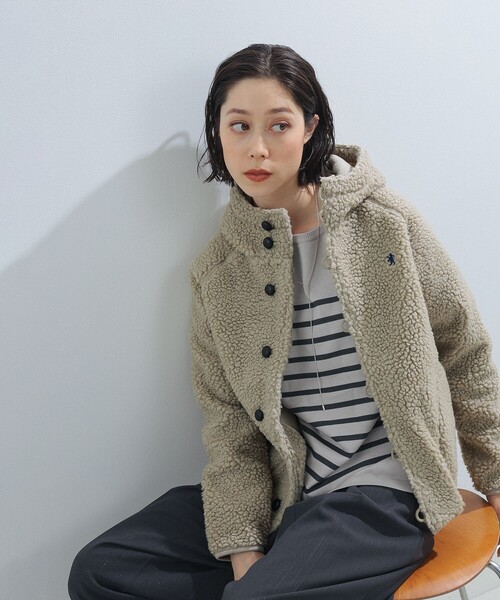 Ray BEAMS（レイビームス）の「GYMPHLEX / フード ボア ジャケット（その他アウター・レディース・シルバー/ブラック・14/16）」の5枚目の写真