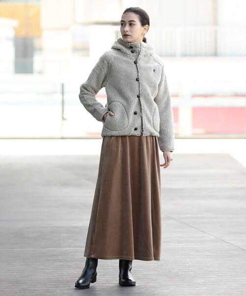 Ray BEAMS（レイビームス）の「GYMPHLEX / フード ボア ジャケット（その他アウター・レディース・シルバー/ブラック・14/16）」の14枚目の写真