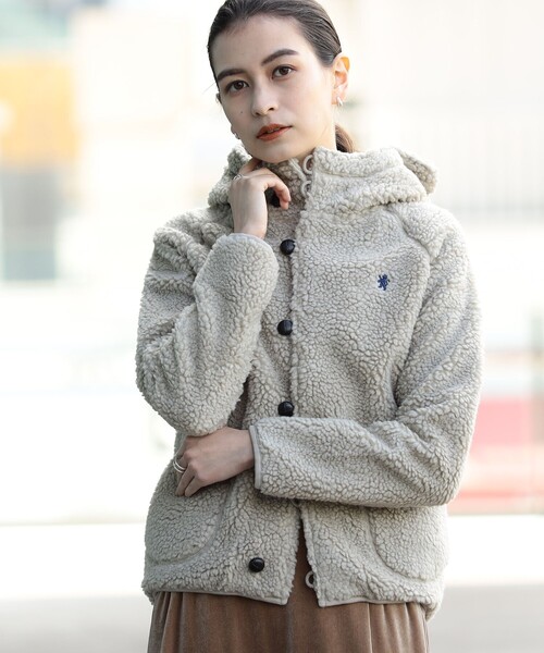 Ray BEAMS（レイビームス）の「GYMPHLEX / フード ボア ジャケット（その他アウター・レディース・シルバー/ブラック・14/16）」の16枚目の写真