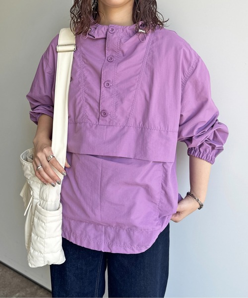 CPCM（シーピーシーエム）の「ナイロンアノラックパーカー（パーカー・レディース・チャコールグレー/アイボリー/パープル・FREE）」の2枚目の写真