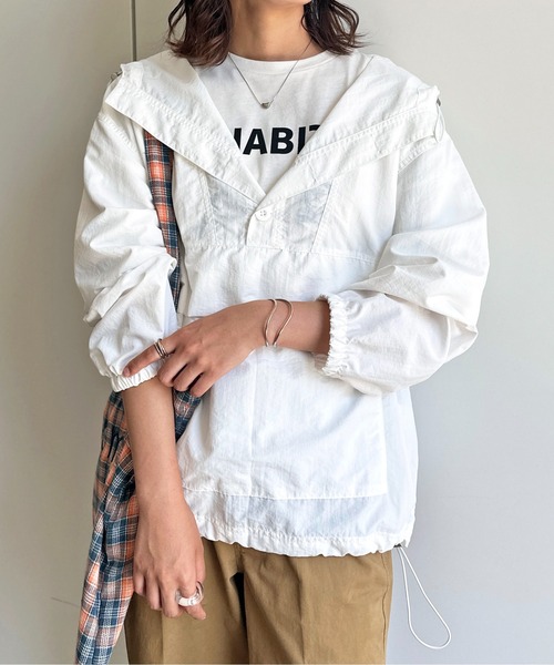 CPCM（シーピーシーエム）の「ナイロンアノラックパーカー（パーカー・レディース・チャコールグレー/アイボリー/パープル・FREE）」の19枚目の写真