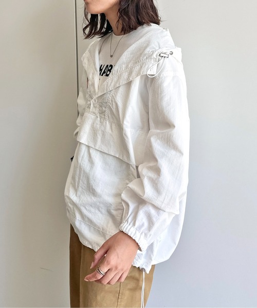 CPCM（シーピーシーエム）の「ナイロンアノラックパーカー（パーカー・レディース・チャコールグレー/アイボリー/パープル・FREE）」の6枚目の写真