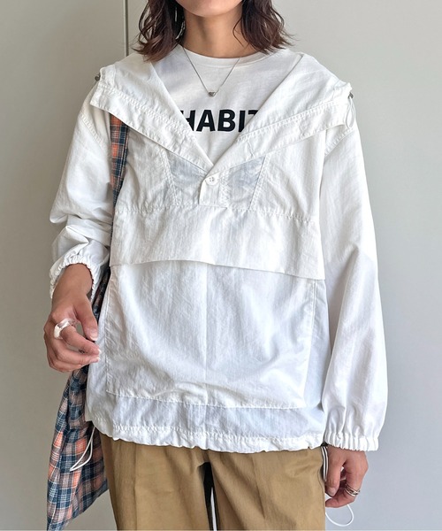 CPCM（シーピーシーエム）の「ナイロンアノラックパーカー（パーカー・レディース・チャコールグレー/アイボリー/パープル・FREE）」の11枚目の写真