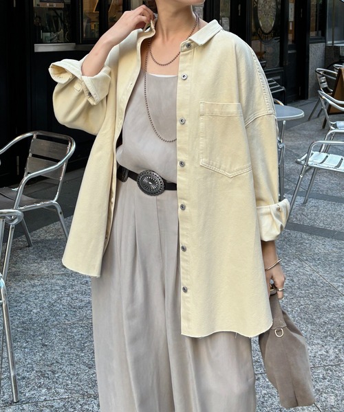 DouDou（ドゥドゥ）の「【新色追加】ダメージデニムシャツ（シャツ