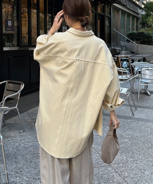 専用出品　ダメージデニムシャツ　ベージュ Fサイズ セール】【新色追加】ダメージデニムシャツ（シャツ/ブラウス