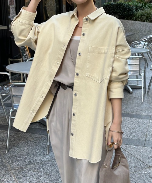 DouDou（ドゥドゥ）の「【新色追加】ダメージデニムシャツ（シャツ/ブラウス・レディース・ブルー/スカイブルー/ブルー系その他/ブラック系その他/ブラック/ホワイト/ピンク/イエロー・FREE）」の11枚目の写真