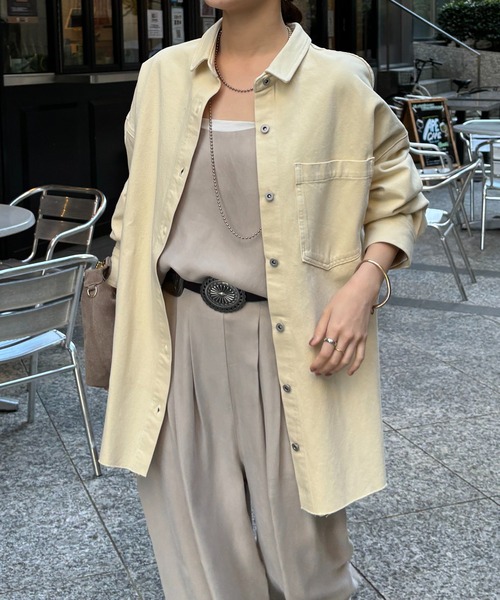 DouDou（ドゥドゥ）の「【新色追加】ダメージデニムシャツ（シャツ