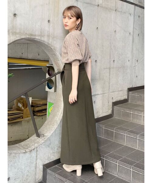 MURUA(ムルーア)の「フォントパターンニット(ニット/セーター・レディース・ベージュ/オレンジ/ブラック・FREE)」の5枚目の写真