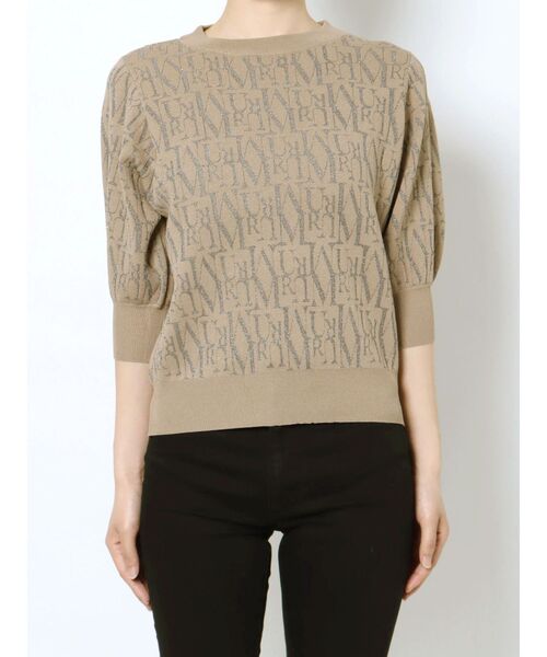 MURUA(ムルーア)の「フォントパターンニット(ニット/セーター・レディース・ベージュ/オレンジ/ブラック・FREE)」の13枚目の写真