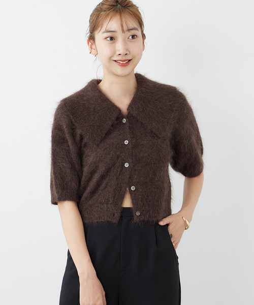 Plage - Plage Kid Mohair ショートスリーブカーディガン セール】Kid Mohair ショートスリーブカーディガン