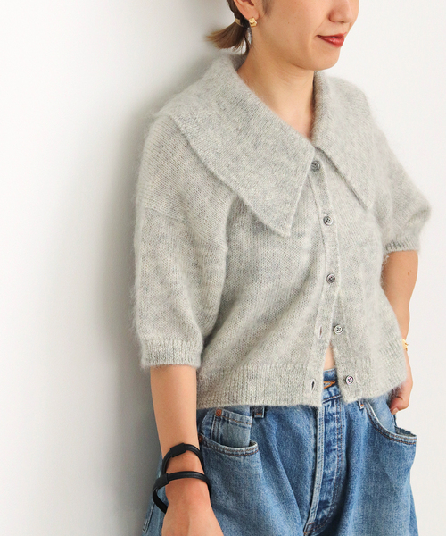 Plage - Plage Kid Mohair ショートスリーブカーディガン セール】Kid Mohair ショートスリーブカーディガン